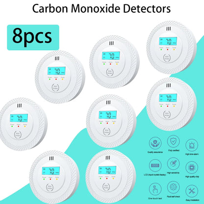 Détecteurs de monoxyde de carbone, détecteurs d'alarme de monoxyde de carbone à piles remplaçables avec affichage numérique et lumières LED