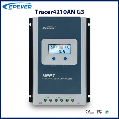 Contrôleur de Charge solaire MPPT 40A, tension de batterie 12V 24V, panneau solaire maximum, régulateur EPEVER 100V avec moniteur de données MT52