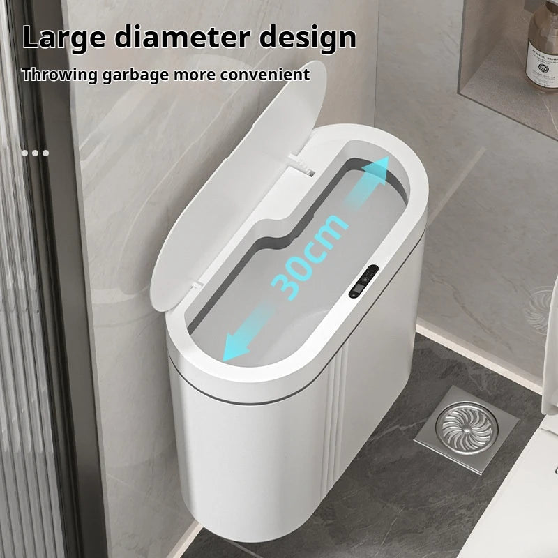 9L capteur intelligent poubelle murale étroite salle de bain toilette poubelle cuisine automatique poubelle étanche poubelle