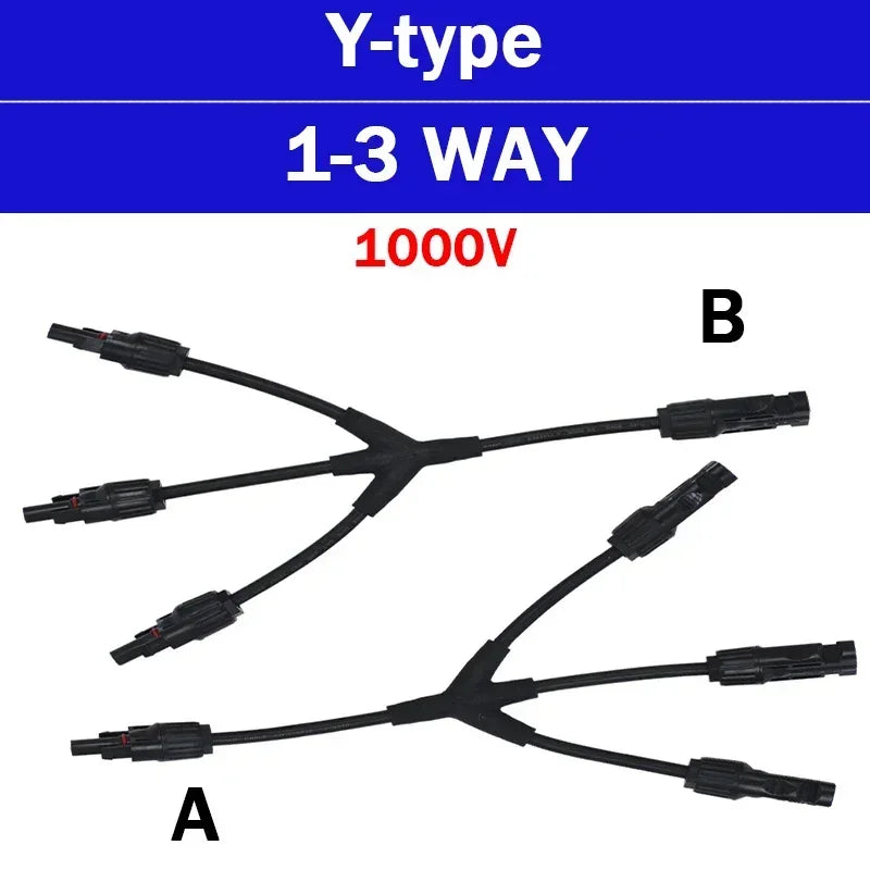 1/5 ensembles de connecteurs solaires photovoltaïques IP67 Y/T Type 30A 1000V, Kit de branche 3-7 voies pour câble PV/MC, Module de batterie 2.5/4/6 mm2