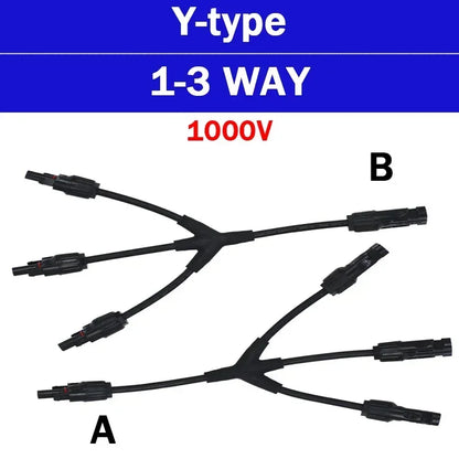 1/5 ensembles de connecteurs solaires photovoltaïques IP67 Y/T Type 30A 1000V, Kit de branche 3-7 voies pour câble PV/MC, Module de batterie 2.5/4/6 mm2