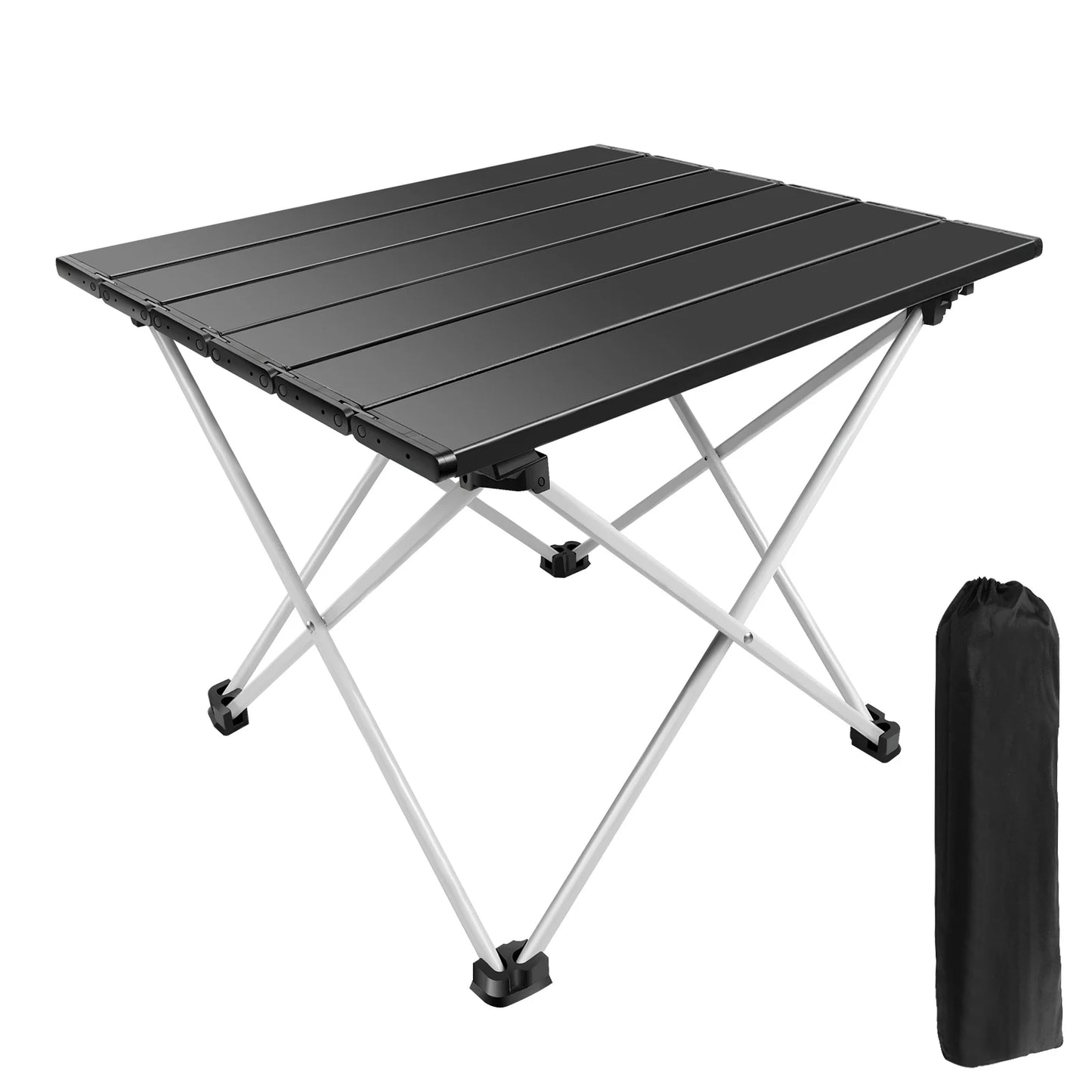 Table de camping pliante, table de camping à plateau en rouleau petite table pliante table de camping en aluminium ultralégère pour pique-nique barbecue randonnée pêche