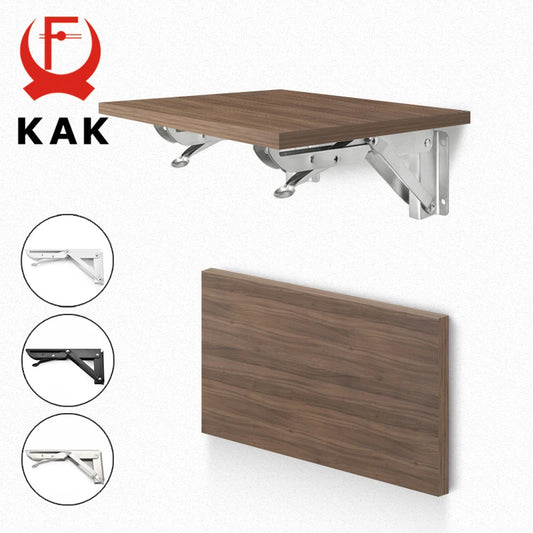 KAK 2 pièces support d'étagère pliable en acier inoxydable robuste matériel de support d'étagère pliable pour le travail de Table RV voiture économie d'espace