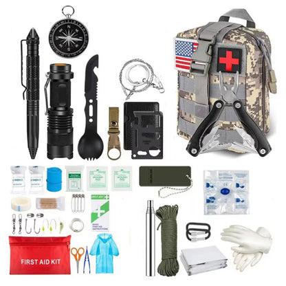 Trousse de premiers secours de survie, ensemble complet de survie, équipement de plein air Molle, Kits d'urgence, sac de traumatologie, Camping randonnée, sac d'aventures IFAK
