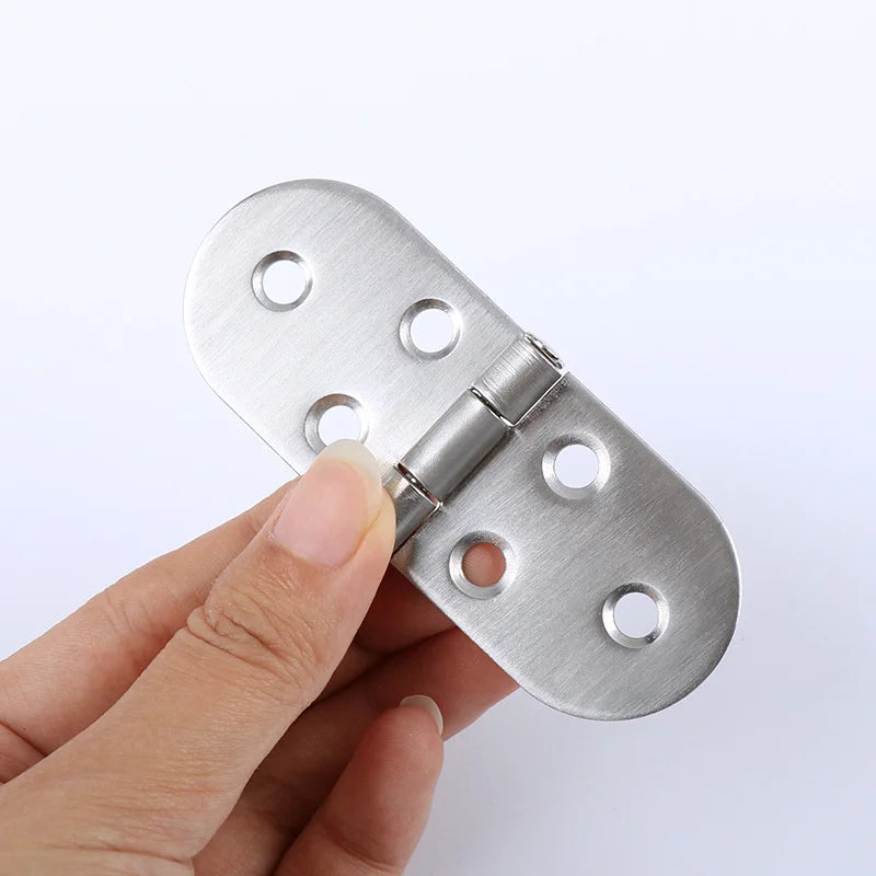 Charnière de Table pliante à rabat en acier inoxydable, charnière à bord rond rotative à 180 degrés, charnière de porte d'armoire avec vis, 6/10/20/40 pièces