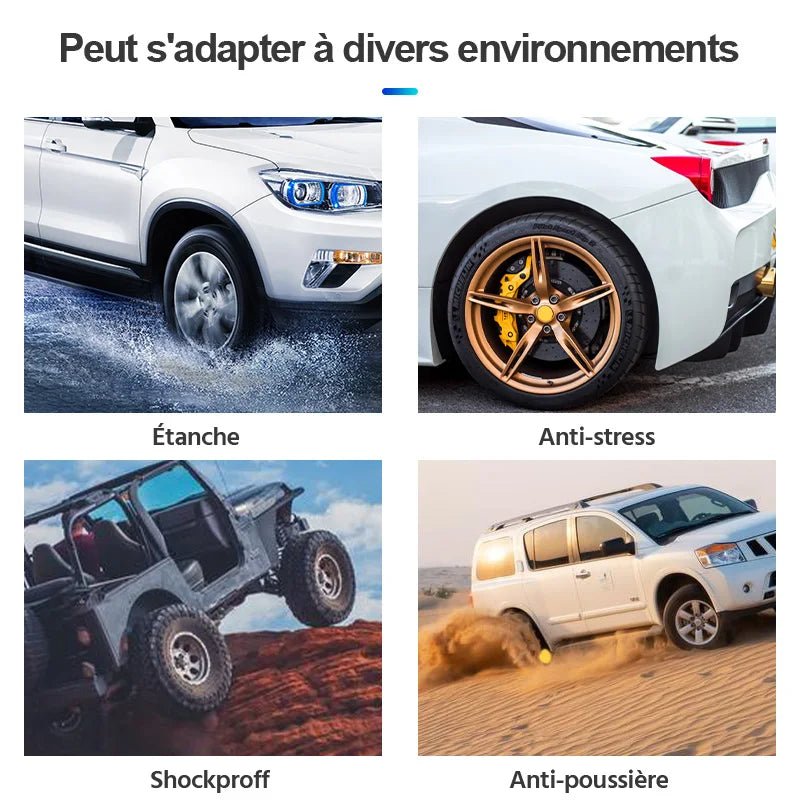 E-ACE Intelligent TPMS voiture pression des pneus alarme système de surveillance de la température 4 capteurs affichage solaire Intelligent USB et charge solaire