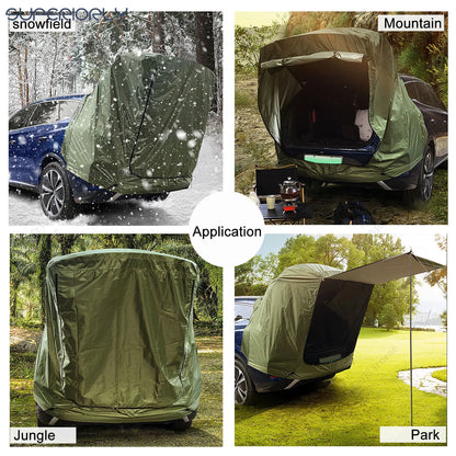 1 ensemble de tente de Camping, cabine SUV avec auvent, grand espace, vue large, hayon de voiture, tente anti-déchirure