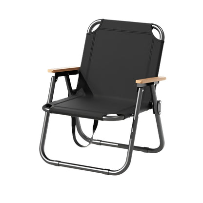 Chaise de Camping Portable pique-nique chaise en tissu Oxford chaise de pêche de plage chaise de plage pliante extérieure avec tapis antidérapant en aluminium noir