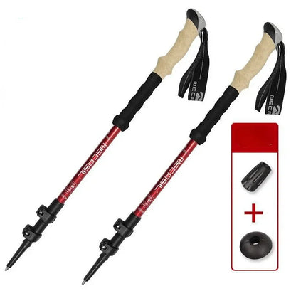 2 pièces bâtons de randonnée bâtons de marche Alpenstock télescopique ultraléger Premium réglable avec canne de randonnée à verrouillage rapide