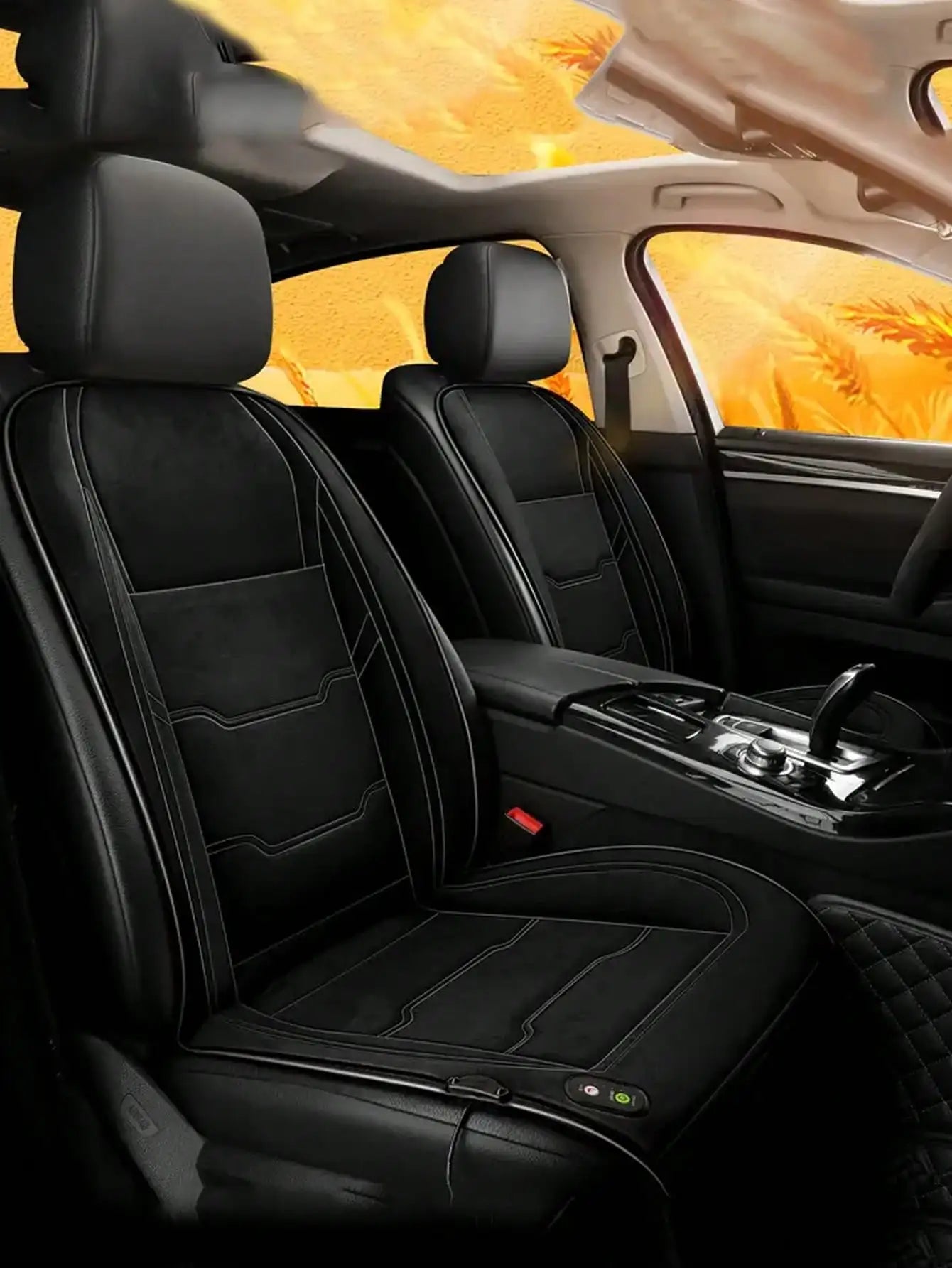 Coussin de siège chauffant universel pour voiture, 1 pièce, 12V/24V, coussin chaud d'hiver en velours pour un seul siège