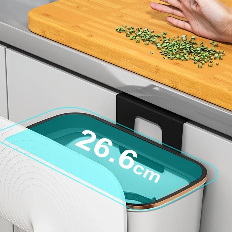 Poubelle suspendue, porte d'armoire de cuisine, poubelle murale, panier poubelle de recyclage avec couvercle, accessoires de salle de bains et de cuisine