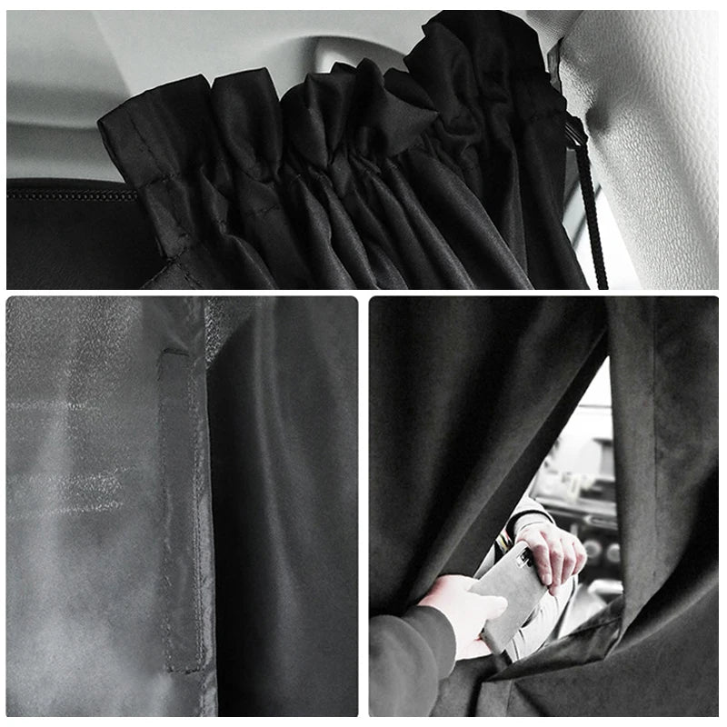 Rideau de fenêtre de siège avant et arrière, couverture pare-soleil, noir, pour voiture, taxi, van, cabine, camping-car, protection de la vie privée