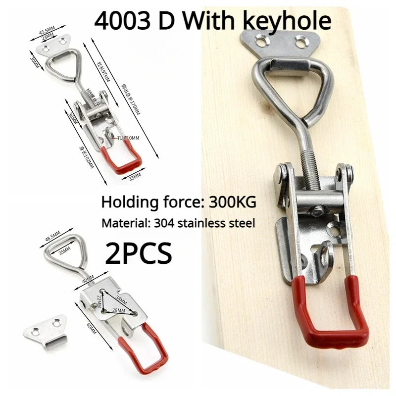 Fixations boîte à outils réglable, boîte à outils, loquet à bascule en métal, fermoir à dégagement rapide, pince antidérapante, outils de serrage à bascule Push Pull 2 pièces