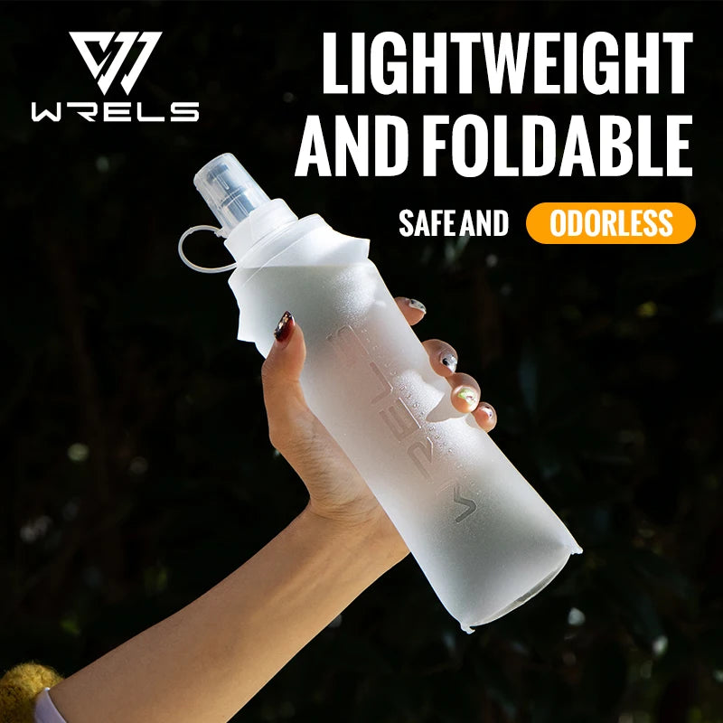WRELS 250ml 500ml flacon souple pliant bouteille d'eau pliable TPU sans BPA Sport de plein air sac d'eau Portable course Camping