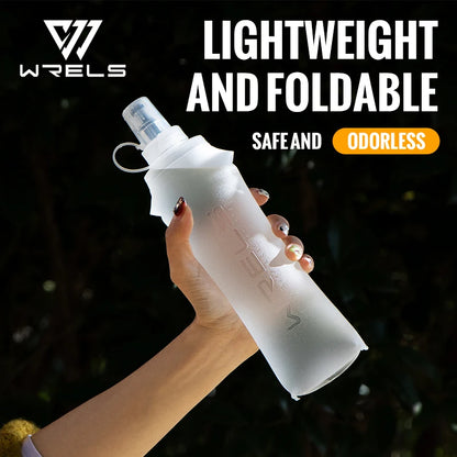 WRELS 250ml 500ml flacon souple pliant bouteille d'eau pliable TPU sans BPA Sport de plein air sac d'eau Portable course Camping