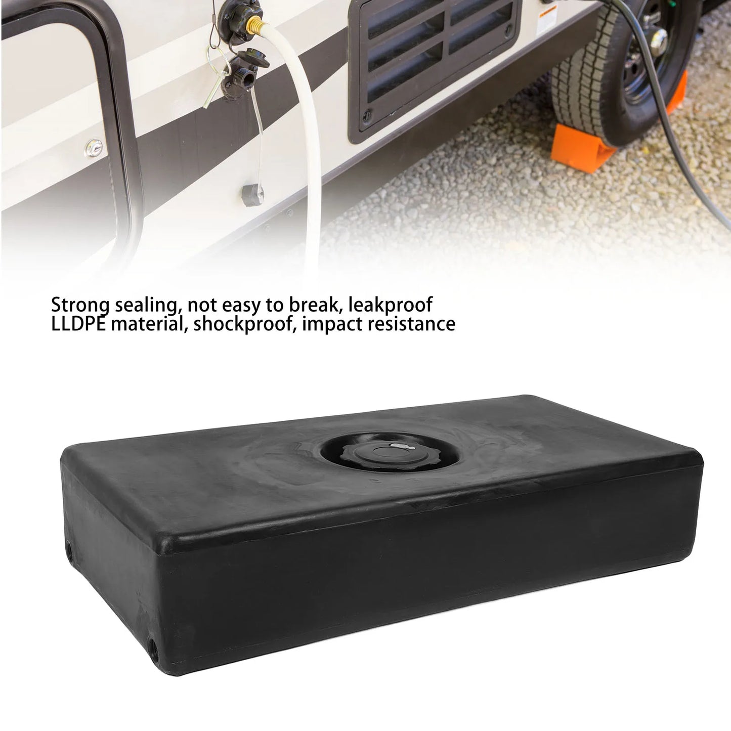 Résistance noir RV récipient d'eau de maintien d'eau 8 gallons 26X13.4X5.5in LLDPE pour bateaux pour camping-cars