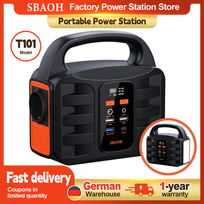 SBAOH-Centrale électrique portable, batterie de secours au lithium avec sorties CA, générateur solaire pour les voyages et le camping, 99Wh, 100W, 194Wh, 200W