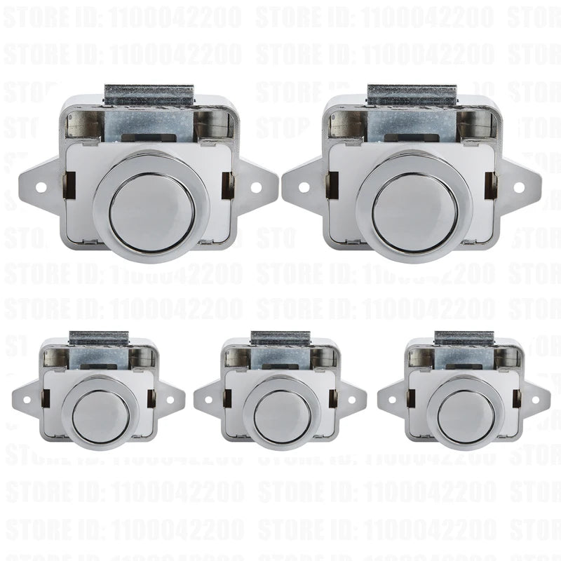 Loquets à bouton-poussoir de 26mm, 5 pièces, loquet de porte d'armoire, serrure poussoir de voiture de camping-car sans clé pour armoire de camping-car