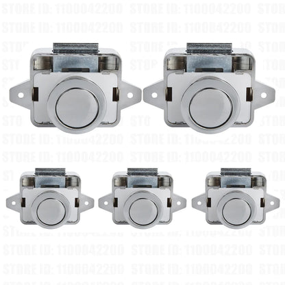 Loquets à bouton-poussoir de 26mm, 5 pièces, loquet de porte d'armoire, serrure poussoir de voiture de camping-car sans clé pour armoire de camping-car