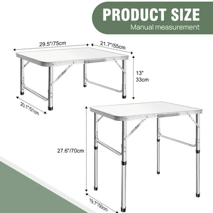 Mini Table de Camping pliante, cadre en aluminium avec poignée de transport, hauteur réglable, Portable léger et facile à transporter,