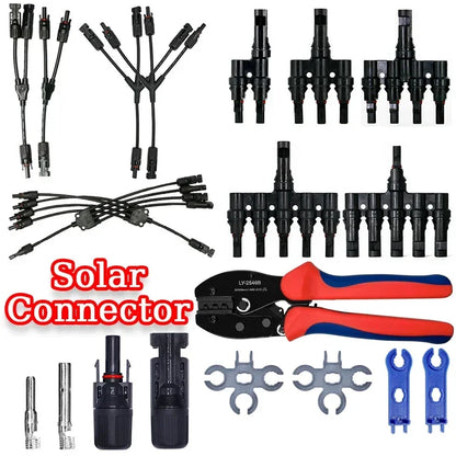 1/5 ensembles de connecteurs solaires photovoltaïques IP67 Y/T Type 30A 1000V, Kit de branche 3-7 voies pour câble PV/MC, Module de batterie 2.5/4/6 mm2